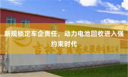 新规锁定车企责任，动力电池回收进入强约束时代
